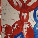 Tableau signé par Henry Escobar, Chiens Ballons XL