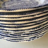 Set of 12 FLAT PLATES BP with blue country décor