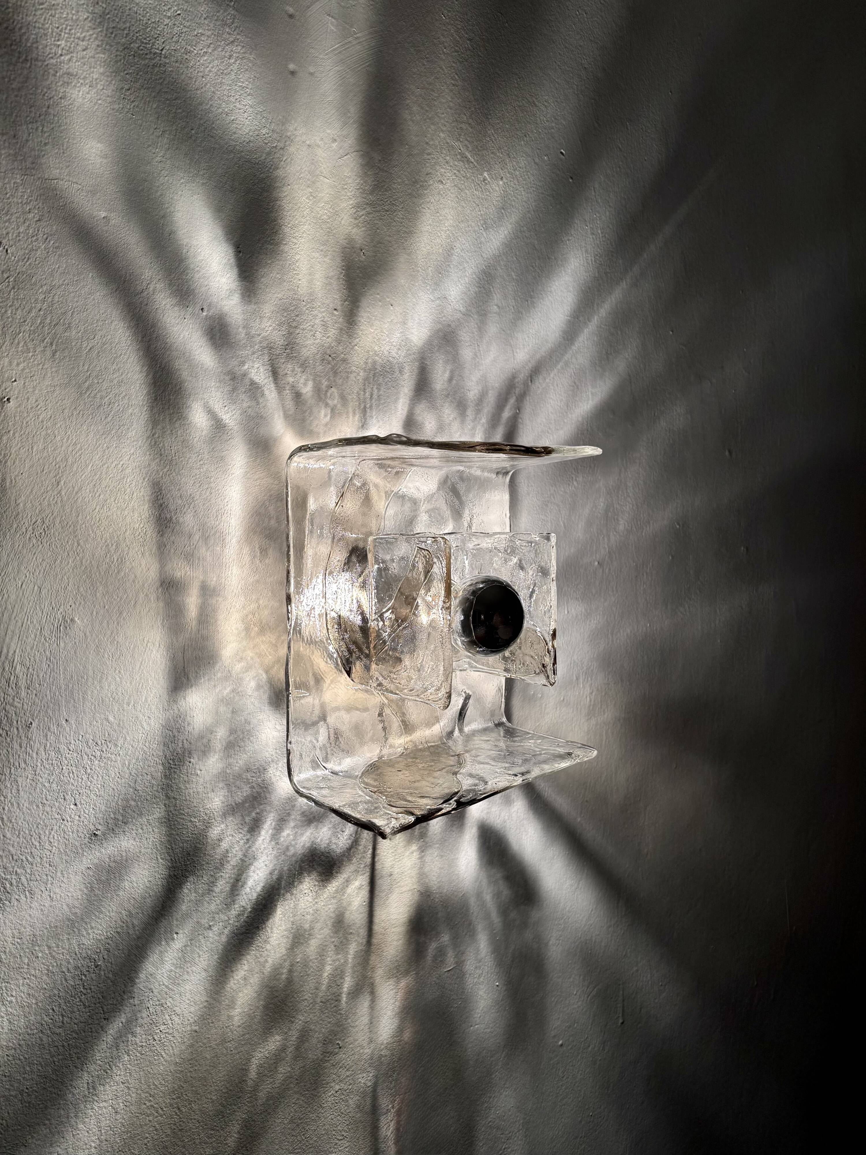 Ensemble de 3 lampes murales ou de plafond en verre de Murano par Carlo Nason pour Mazzega