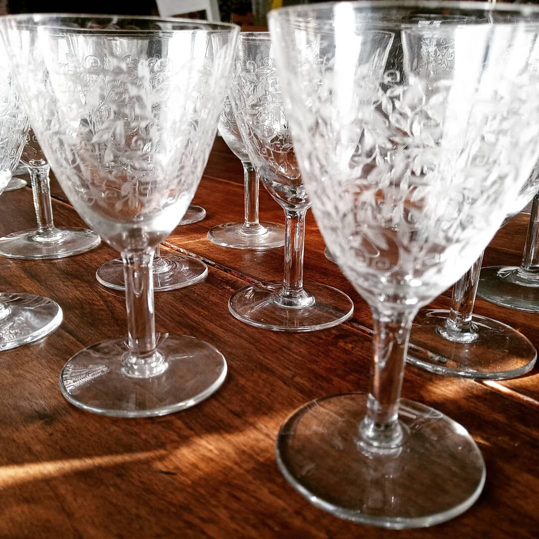 Set of 36 old crystal glasses