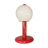 Lampe champignon en acier laqué et opaline, bubble gum, space age, 1970
