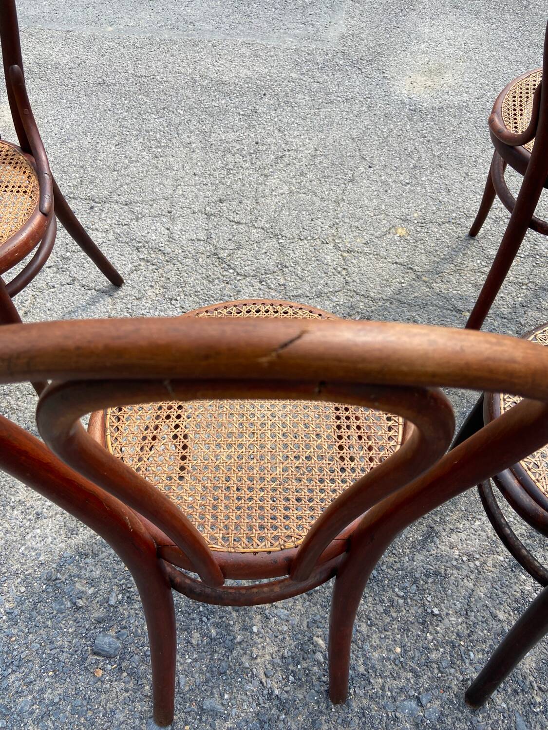 Set of 7 Thonet bistro chairs