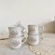 Vintage porcelain cups Country Market Collection made in Japan floral pattern