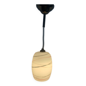 Vintage 1960 red and gold opaline suspension - 16 x 11 cm