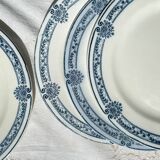 6 Flat plates Terre de fer bleu Salins model Arbois Ennege