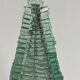 Sculptural pyramid table lamp, glass, France, 1970s.