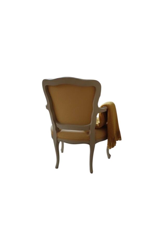 Paire de Fauteuils Cabriolets Style Louis XV - Bois Patiné et Tissu Ja