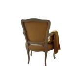 Pair of Cabriolet Armchairs in Louis XV Style - Patinated Wood and Yellow Fabric