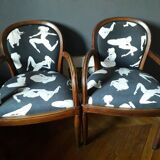 A pair of art deco workshop armchairs