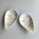 1950 SALINS service Aurore model yellow and black striped soup plates dish ravier