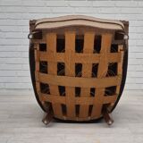 Fauteuil danois en coton marron clair et chêne, 1950