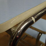 Stepladder stool in sky blue formica Vintage