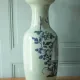 Large Chinese baluster vase in porcelain with bird and flower decoration.