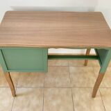 Beech wood desk with 2 drawers, curved legs.