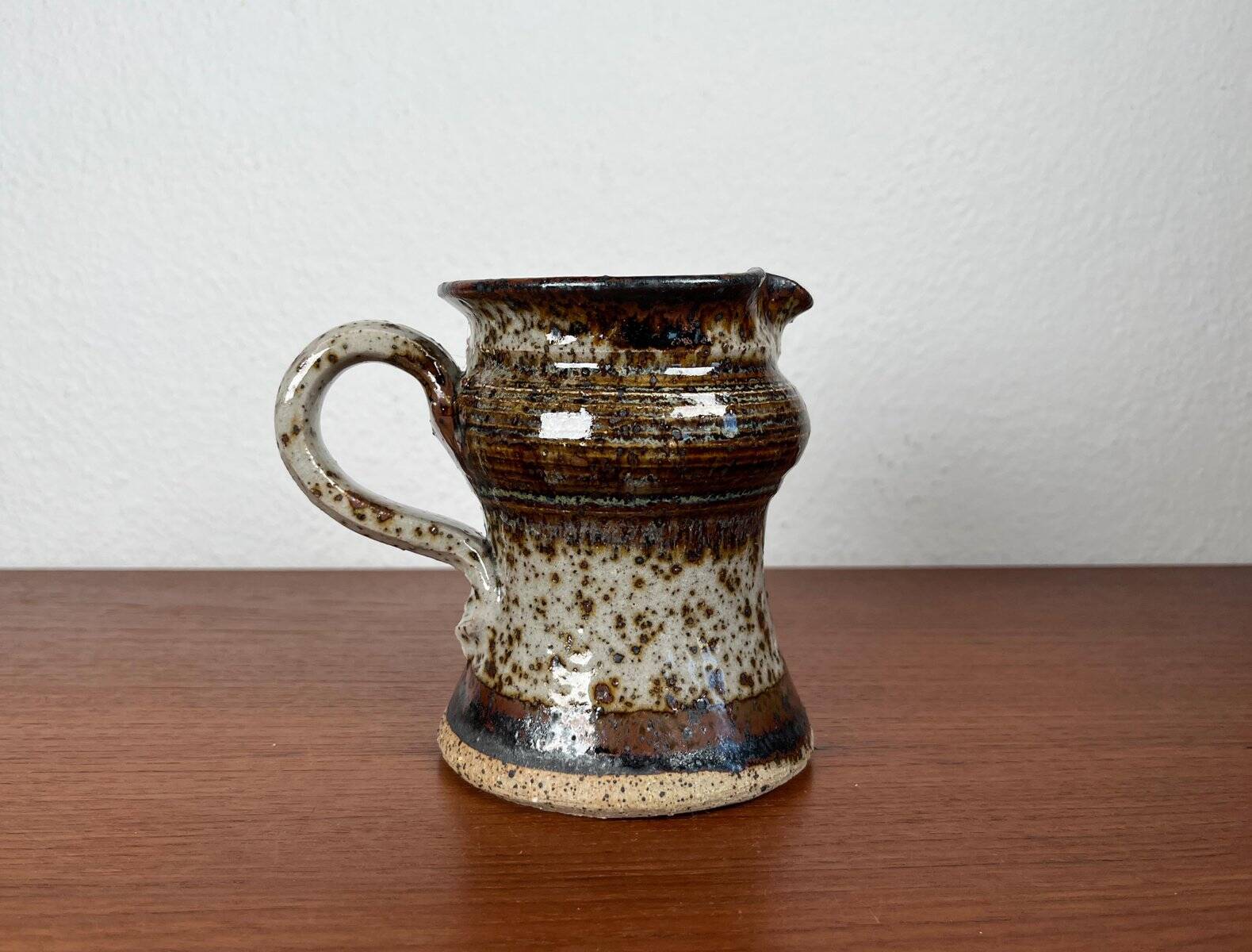 Ceramic workshop carafe vase from mid-century Danish design by Erik Askholm, 1960s.