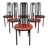 6 chaises par Giorgio Cattelan pour Cidue Italie, postmoderne, années 80