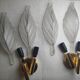 Pair of wall sconces with Italian leaf design in Barovier Murano style.