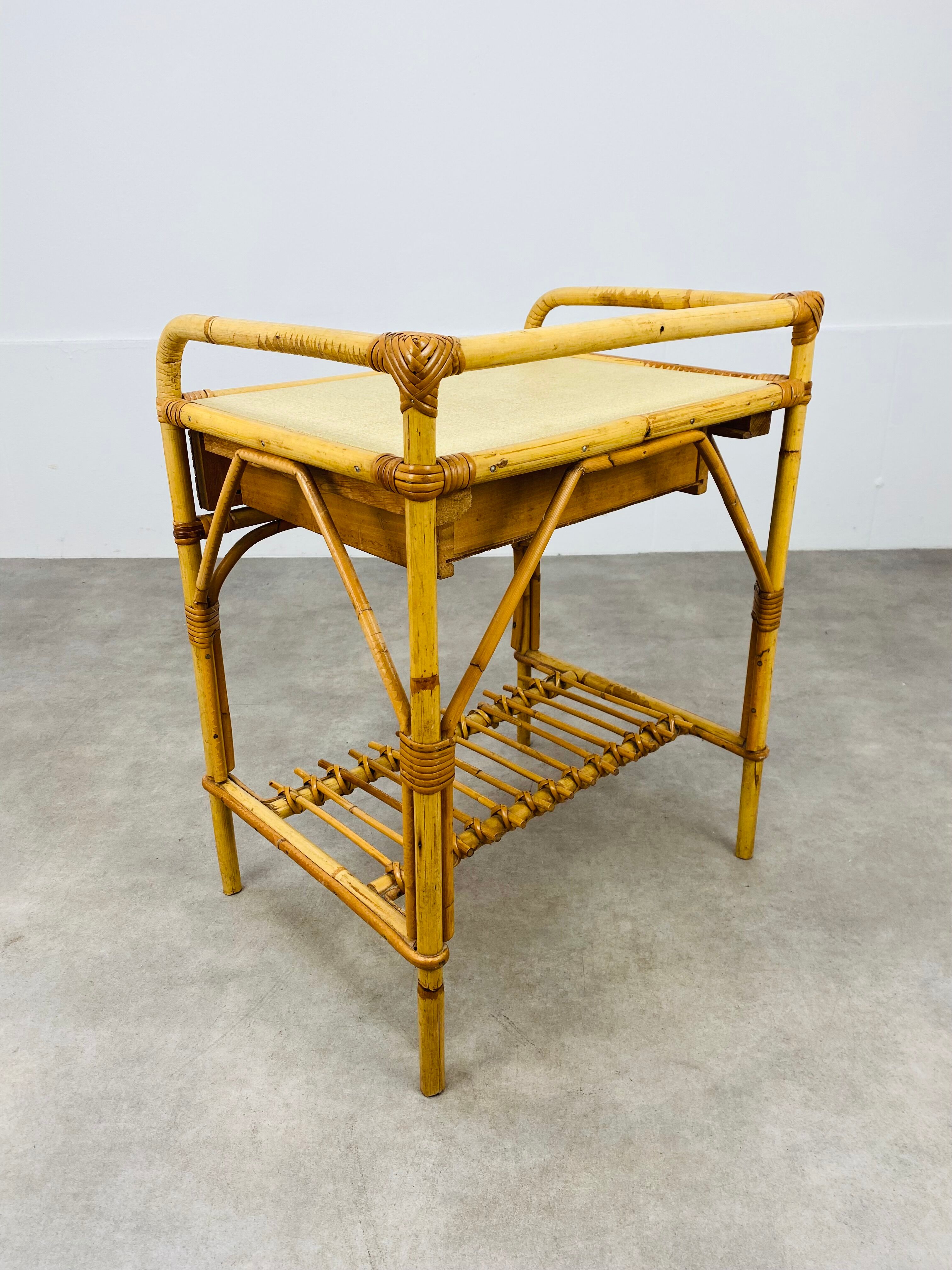 Vintage rattan bedside 60s