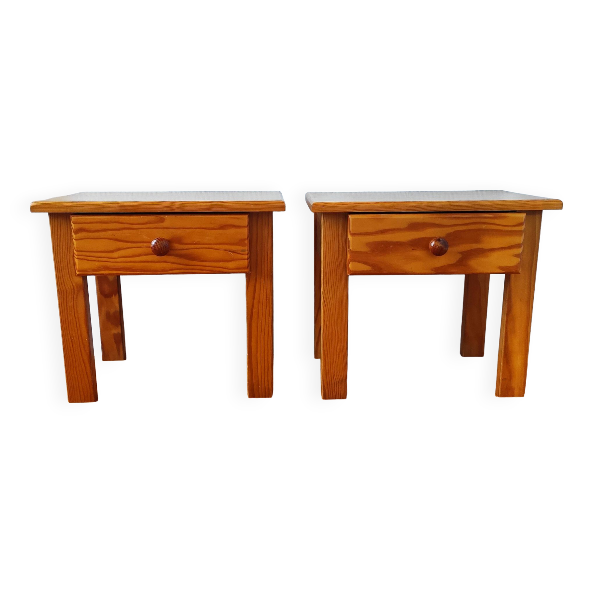 Paire de tables de nuit vintage 1980