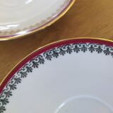 6 Pillivuyt pink and gold porcelain coffee cups