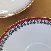 6 Pillivuyt pink and gold porcelain coffee cups