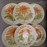 6 flat plates Saint Amand model Isis vintage 1960s 1970s