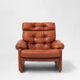 Brown Leather Armchair Coronado by Tobia Scarpa for B&b Italia, Italy, 1960