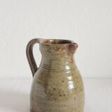 Vintage handcrafted pyrite stoneware pitcher vase