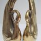 Pair of bookends vintage brass swans