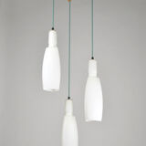 Vintage italian chandelier with 3 glass pendants, 1960s