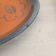 Set of 2 ceramic aperitif cups Niedervillers Calut, mid century, orange flowers