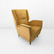 Vintage yellow wingback armchair 1950s mid-century modernist