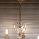 Exceptional bronze chandelier with crystal pendants in working order circa 1910