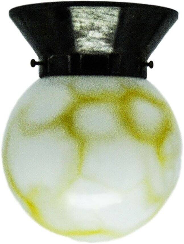 Art Deco ceiling lamp with glass shade from Polam, Poland, 1950s
