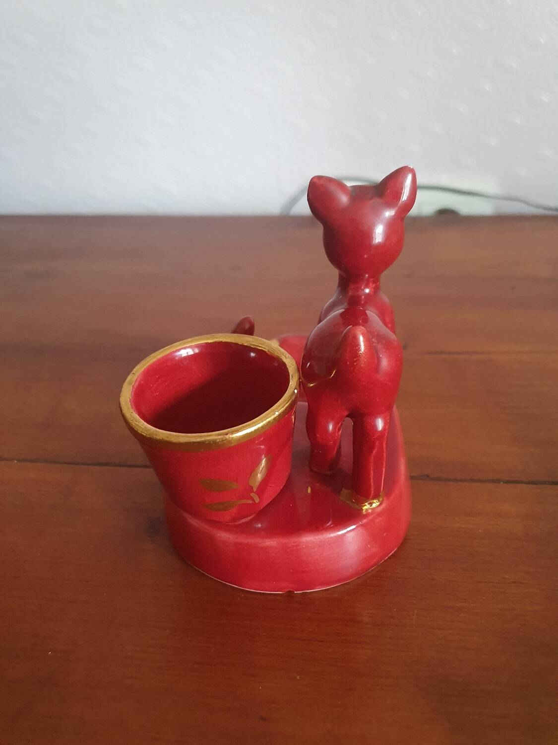 Bambi fawn cigarette holder ashtray in vintage Vallauris ceramic