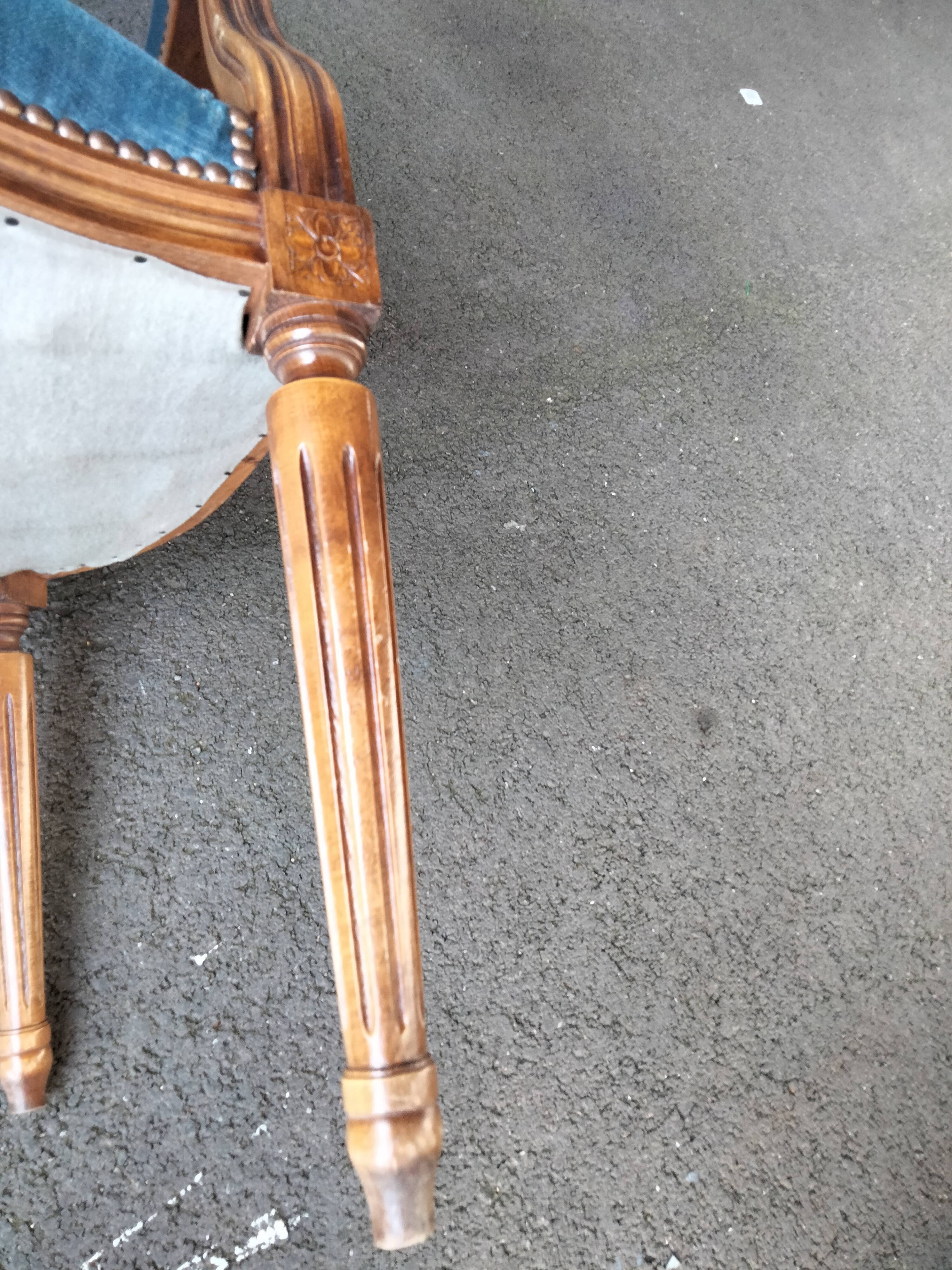 Pair of armchairs old medallion style louis xvi