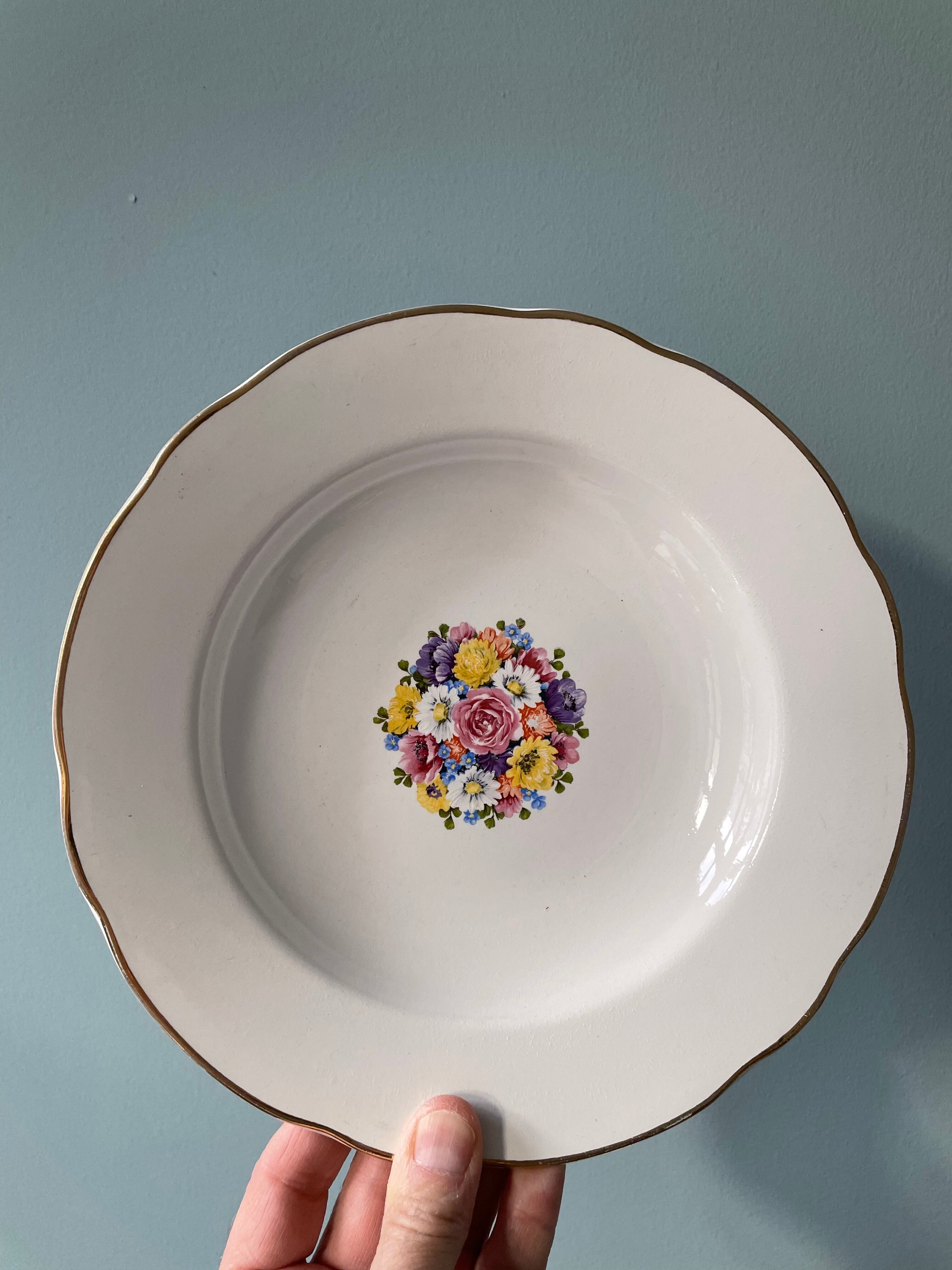 Set of 6 hollow plates Digoin Sarreguemines