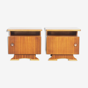 Set of 2 vintage Dutch bedside tables, 1950's