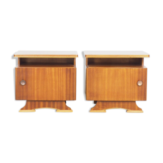 Set of 2 vintage Dutch bedside tables, 1950's