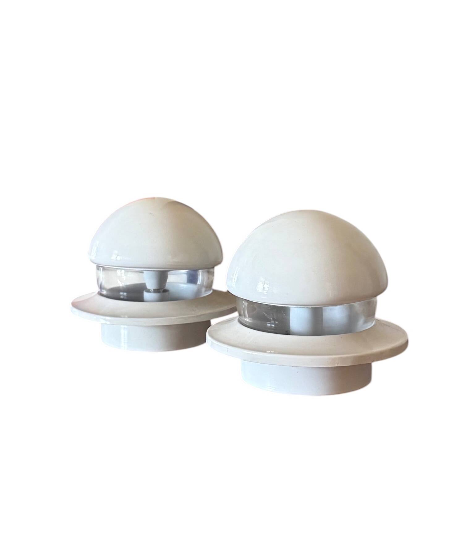 Ensemble de 2 lampes de chevet de style spatial, Italie, 1970