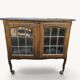 Buffet vitré Art nouveau en chêne et verre plombé