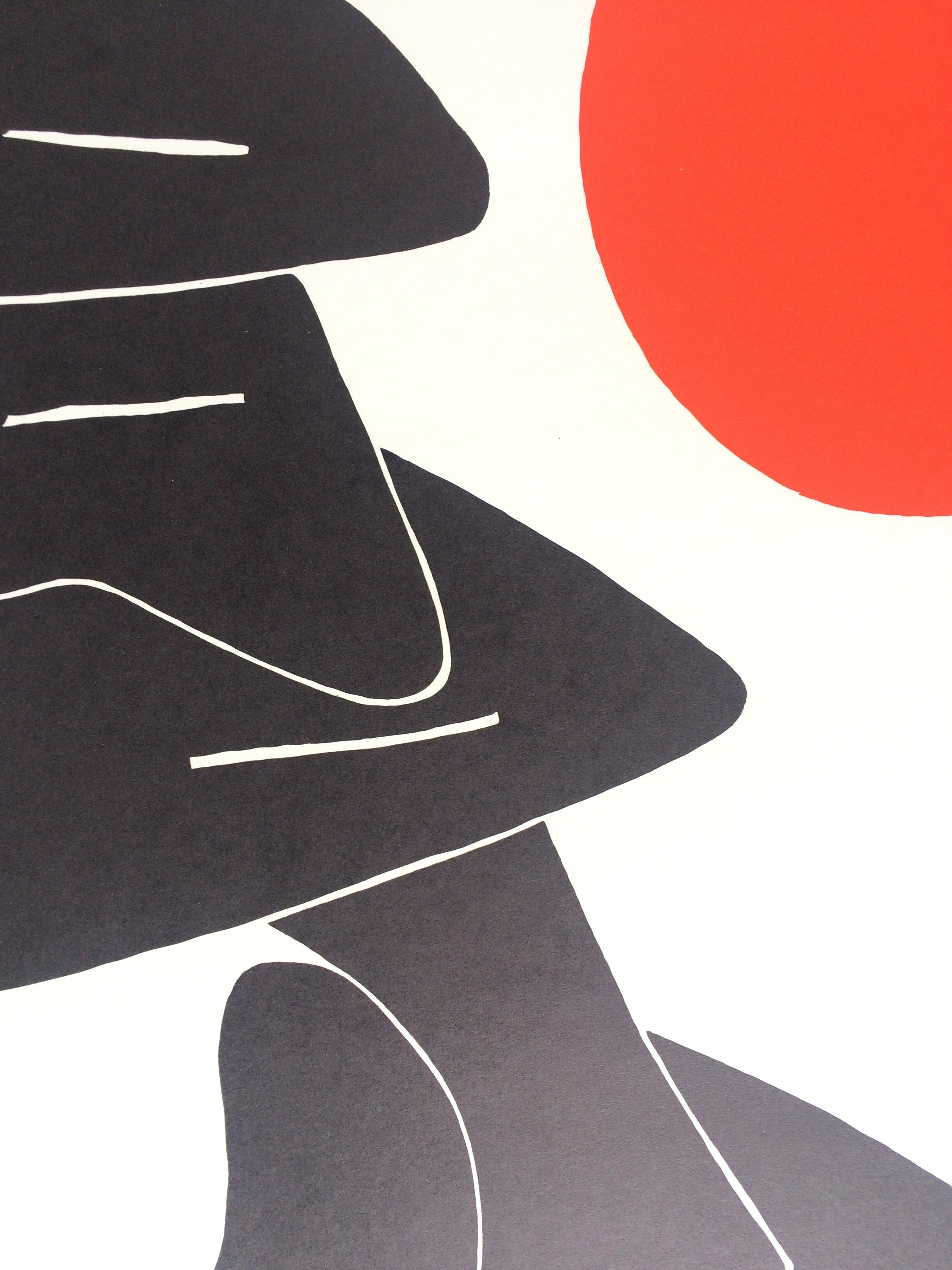 Calder, stabile noir et soleil rouge, 1976. affiche réalisée en lithographie originale