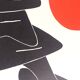 Calder, stabile noir et soleil rouge, 1976. affiche réalisée en lithographie originale