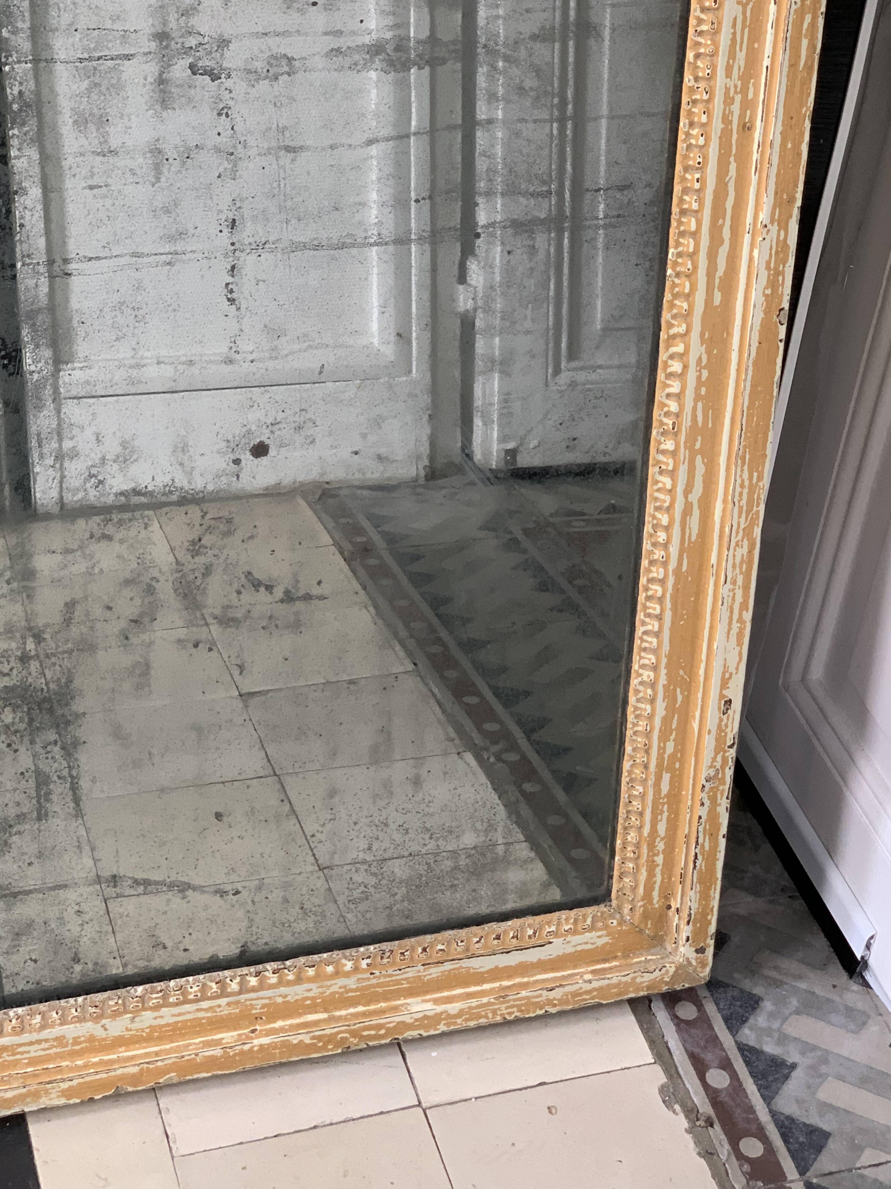 19th century mercury mirror patinated trumeau