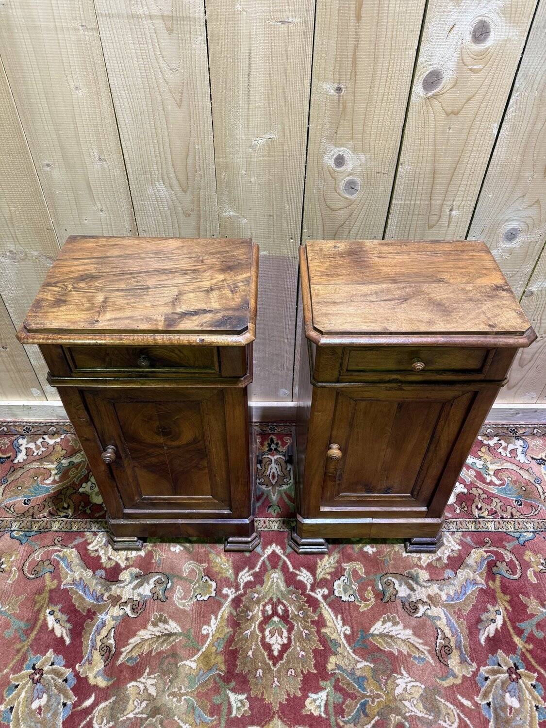 Pair of bedside tables from the Louis Philippe period in walnut.