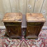 Pair of bedside tables from the Louis Philippe period in walnut.