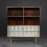 Vintage Mid-Century Scandinavian Modern Rosewood Highboard with Glass, 1960