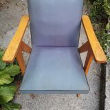Pair of bridge armchairs with compass feet