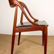 Set of 6 Danish chairs in teak and skai, model 16, Johannes Andersen.