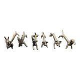 Set of 6 silver-plated animal knife rests